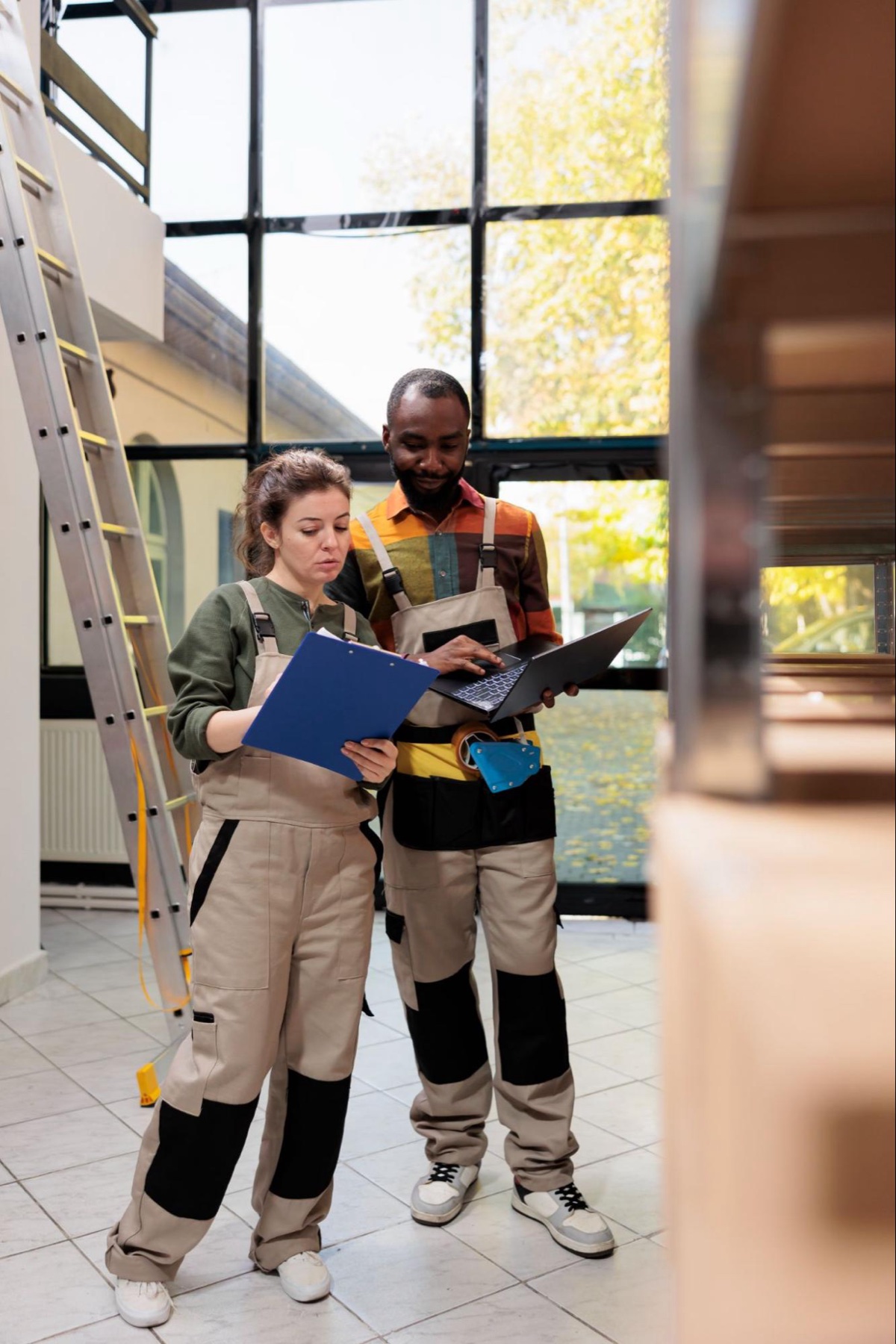 The Canyon Plumbing & Heating team reviewing a job on site